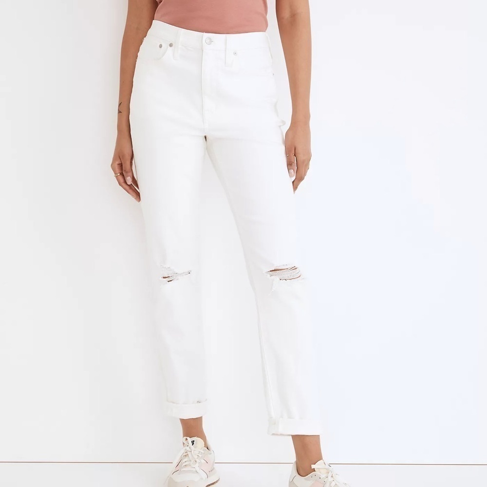 Madewell The Slim Boyjean in Tile White NF139 new